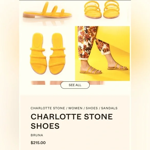 Charlotte Stone Mustard Yellow Sandals - Picture 2 of 14